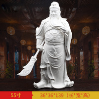 Statue de Guan Gong Wu, Dieu de la Richesse, Bouddha Guan Yu, en céramique, style Art déco, 55 pouces, grande taille, faite à la main, décoration d'intérieur