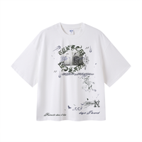 Camiseta Casual de Manga Corta para Hombre, Estilo Oversize, Tejida, 100% Algodón, Transpirable, Ecológica, con Estampado DTG Personalizado OEM de Alta Calidad