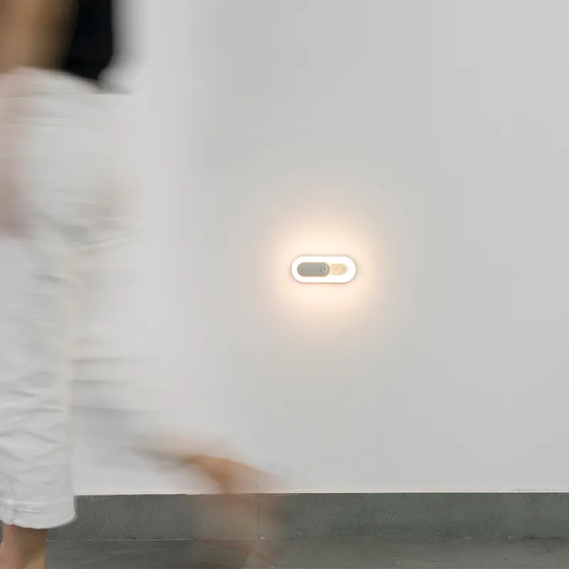 창조적 인 미니멀리스트 베드루클립 빛 무선 프랑스 벽 램프 욕실 비품 Led 모션 센서 브래킷 배터리 야간 조명