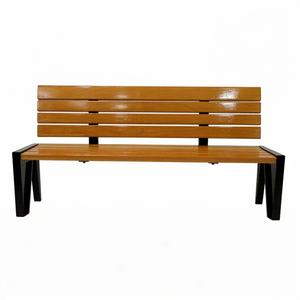 Banc de jardin moderne à pieds en <span class=keywords><strong>V</strong></span>, structure métallique, lattes en bois, pour l'aménagement paysager commercial et le développement <span class=keywords><strong>immobilier</strong></span> - Product Image 2