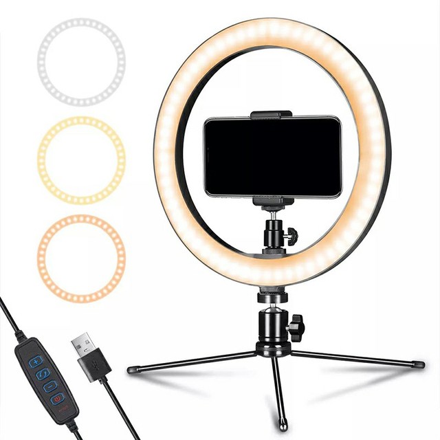 Hot 10 Inch 12 Inch Round Fill Led Light with Tripod Stand Phone Holder Smart LED Light Ring with Selfie Stick Beauty Fill Light