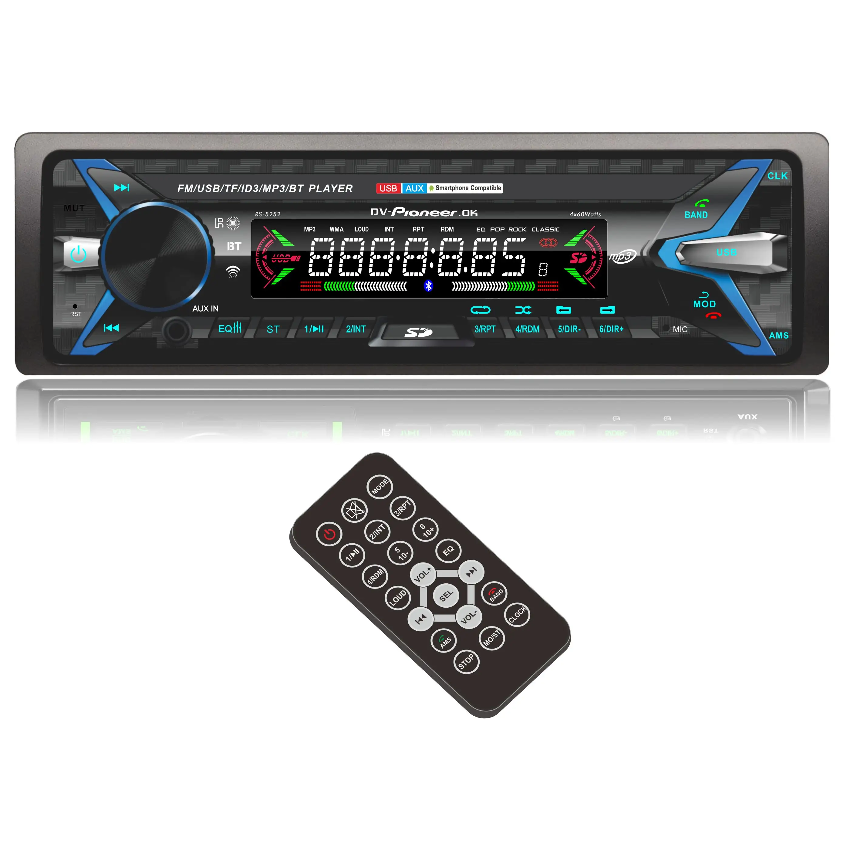 일본 소니 하이 엔드 자동차 FM MP3 BT USB DSP LCD 플레이어 RS-5252