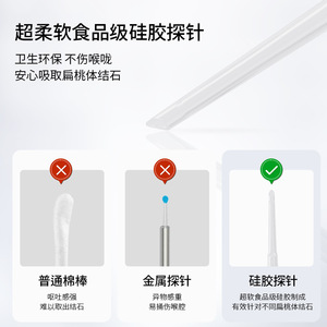 Nettoyeur de calculs amygdaliens, appareil d'hygiène buccale électrique avec embout en silicone souple pour usage domestique, certifié CE, FCC, RoHS - Product Image 4