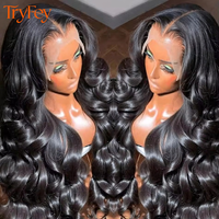 Perruque en cheveux humains Bouncy, densité 250%, 13x6, ondulations naturelles, dentelle HD, 30 pouces, pré-épilée, ligne de cheveux Lagos, sans colle