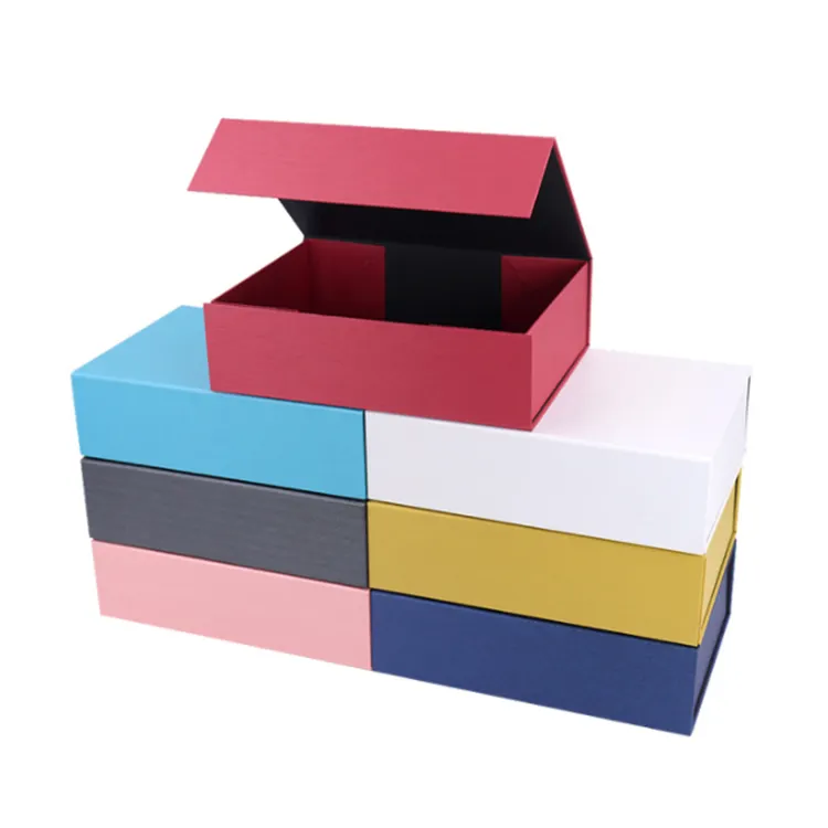 صندوق هدايا شعار مخصص مطبوع قابل للطي صندوق مغناطيسي للغلق مزود بتقويم لحفلات الزفاف والكريسماس للضيوف