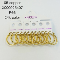 Boucles d'oreilles créoles torsadées grandes et imposantes pour femmes, en cuivre plaqué or 24 carats, style minimaliste et simple, vente en gros XUPING Jewelry
