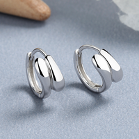 Boucles d'oreilles créoles minimalistes vintage en argent sterling 925 poli