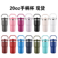 Tasses isothermes en acier inoxydable de 20 oz/30 oz avec finition thermolaquée et poignée pour véhicules (design classique)