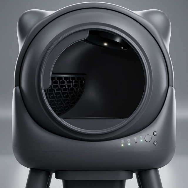 Intelligent Automatic Cat Litter Box with APP Health Monitoring Self-Cleaning Rotating Drum Anti-Pinch Safety Pet Toilet