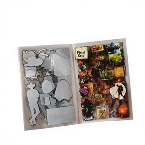Livre d'autocollants DIY pour la création de scènes, motifs de chats de dessins animés mignons, autocollants décoratifs auto-adhésifs pour la décoration des fêtes - Product Image 3