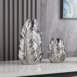 <span class=keywords><strong>Vase</strong></span> en céramique de plumes d'or de luxe moderne décor à la maison pour le cadeau d'anniversaire de mariage de bureau de Table de salon - Product Image 4