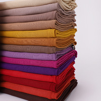 Écharpe en jersey de coton pour femme, châle opaque doux, hijab en mousseline à motif uni, foulards extensibles et unis