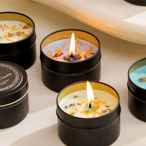 Vela Aromática de Cera de Soja con Flores Secas y Cristal Hecha a Mano, Moderna y Más Vendida, con Frasco de Metal para Regalo y Decoración del Año Nuevo Chino - Product Image 4