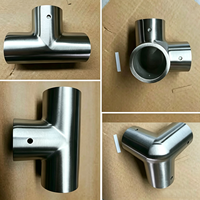 Raccord coudé d'angle en acier inoxydable 304 316, 2 voies, 3 voies, 4 voies pour tube rond et carré, pour garde-corps intérieur et extérieur