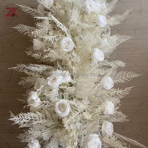 ZKAI – Chemin de table floral blanc à prix abordable, rangée de fleurs pour <span class=keywords><strong>mariage</strong></span>, arrangement floral, <span class=keywords><strong>décoration</strong></span> événementielle - Product Image 3