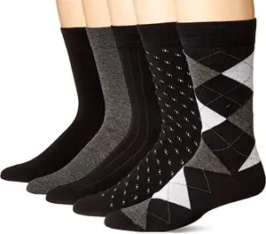 Özel logo iş Legend erkek mens çeşitli 5 çift paketi elbise çorap