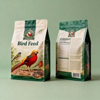 Sachets à fond plat personnalisés imprimés de qualité alimentaire à haute barrière pour friandises pour animaux de compagnie, emballage anti-humidité pour sachets de graines pour oiseaux