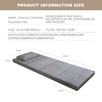 Matelas pliable en mousse à mémoire de forme moderne à quatre plis, housse lavable, fond antidérapant, meubles de maison confortables pour voiture d'appartement