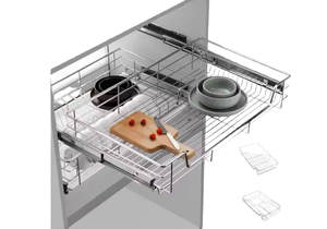 Reliable Modern Stainless Steel Kitchen Dining <b>Bathroom</b> Cloakroom Overall Wardrobe Thickening Deepening Telescopic Storage - Product Image 2
