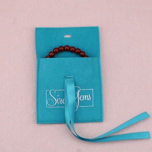 Custom logo Printed Mini Luxury <b>Envelope</b> Flap Velvet <b>Gift</b> Pouches Suede Jewelry Packaging Bag with Bow-knot ForJewelry Display - Product Image 5