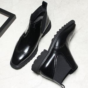 Bottes à bout carré pour hommes, style britannique rétro, décontractées et élégantes, bottes à la cheville de haute qualité, formelles pour les affaires - Product Image 6