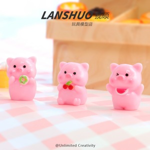 Figura de cerdo de dibujos animados Rainbow Candy DIY, set de joyería de resina DIY, decoración del hogar, forma de animal artística - Product Image 2