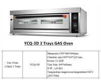 Four électrique à gaz industriel, 3 plateaux, 1 table simple, 3 plateaux, 3 plateaux, cuisson du pain, prix poêle x3
