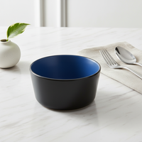 Service de vaisselle classique en grès céramique bleu – Assiettes, bols et tasses à thé pour la maison, compatibles four, micro-ondes et lave-vaisselle