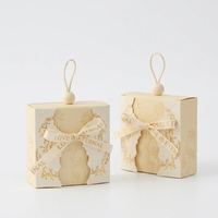 Boîtes cadeaux de luxe en papier pliable avec poignée, pour bonbons et biscuits, avec nœud en dentelle