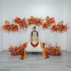 DKB Orange Series <b>Artificial</b> background Flowers Used for Wedding Stage Decoration Backdrop - Product Image 1