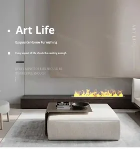 Cheminées électriques décoratives intelligentes 3D à <span class=keywords><strong>LED</strong></span>, flamme <span class=keywords><strong>LED</strong></span>, télécommande, application contrôlée, encastrables, en acier inoxydable, pour usage domestique et hôtelier - Product Image 5