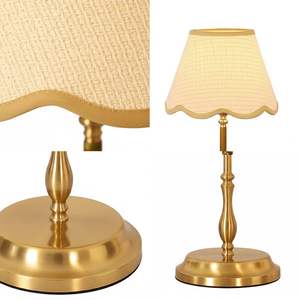 豪华无绳台灯扇贝灯罩天鹅绒杆保暖电池灯充电E14户外咖啡厅婚礼装饰 - Product Image 3