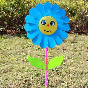 Heiße neue <span class=keywords><strong>DIY</strong></span> Handheld Sonnenblume Windmühle Spielzeug Kreative Kunststoff Kindergarten Ornament Rotierende Windmühle - Product Image 5