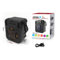 Haut-parleur portable compact en plastique avec LED RGB, haut-parleur portable 3 pouces, radio FM, USB, AUX, lecteur de carte TF, haut-parleurs audio à batterie