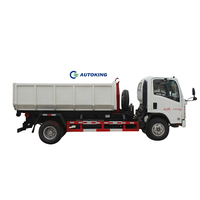 Camion benne à ordures diesel ISUZU 4x2 avec crochet, chargement latéral 5m³/10m³, transmission manuelle avec moteur et boîte de vitesses, en promotion