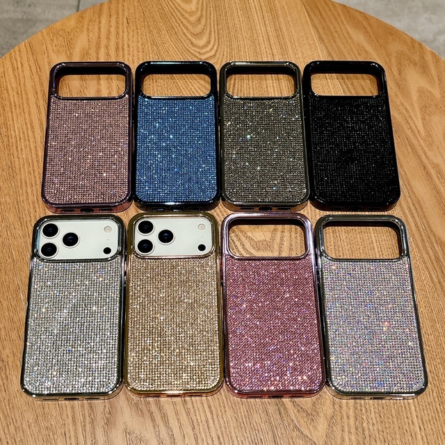 Full Diamond Glitter Crystal for iPhone 17 16 15 14 13 Pro Max Shockproof Soft Case