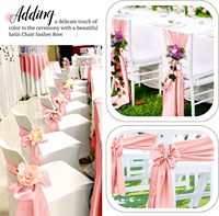 Nœuds de chaise rouges en satin avec attaches pour dossier, fournitures pour la décoration de chaises de fête, de cérémonie et de banquet