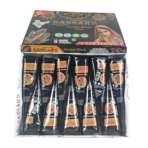 Nón vẽ henna Ấn Độ bán vĩnh cửu, hình xăm tạm thời, mực vẽ hình xăm tạm thời, nghệ thuật vẽ trên cơ thể, tay, màu đỏ sẫm, kem henna dạng nón - Product Image 4