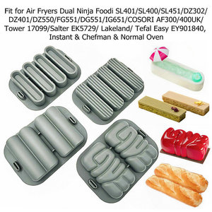 Juego de accesorios para freidora de aire de cocina: Molde para muffins, molde para donuts, molde <span class=keywords><strong>Savarin</strong></span> de silicona, revestimientos para freidora de aire, cuadrado, rectangular, cesta doble - Product Image 6