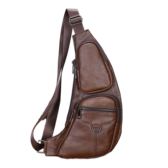 BULLCAPTAIN Genuine Leather Vintage Fashionable Luxury Durable Men's Messenger Bag Zipper Closure Customizable Logo Anti-Theft