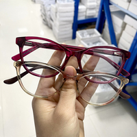 Montures de lunettes optiques en acétate prêtes à l'emploi, tendance et économiques, pour tous les types de visages