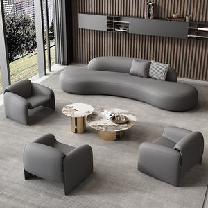 Juego de Sofás Arc de Cuero, Muebles Duraderos para Recepción de Hotel y Salón - Product Image 2