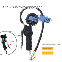 Portable Digital Tire Pressure Monitor Inflator Plastic Pistol Grip LCD Display Multi-Unit Pressure Gauge Regulator Auto