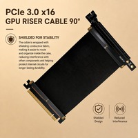 Câble Riser PCIe 3.0 X16 à 90 degrés 16 Go/s avec blindage en cuivre pur pour montage vertical de GPU sur PC ITX