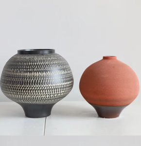 Jarrón de Cerámica Naranja Antiguo de Estilo Vintage, Diseño Retro Simple con Patrón Floral, Juego Colorido para Decoración del Hogar y Arreglos Florales - Product Image 5