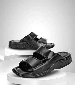 Sandalias Negras de Tira Ancha para Hombre, con Punta Abierta, Estilo Casual y Cómodo, con Suela Acolchada - Product Image 3