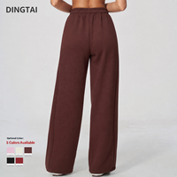 Pantalon de survêtement large en molleton doublé Dingtai pour femme, 65 % polyester, 35 % coton, chaud, confortable, décontracté, pour le sport et la course à pied