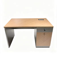 Bureau en bois avec casiers pour bureau à domicile, appartement, atelier - Poste de travail convertible, mobilier commercial moderne et durable