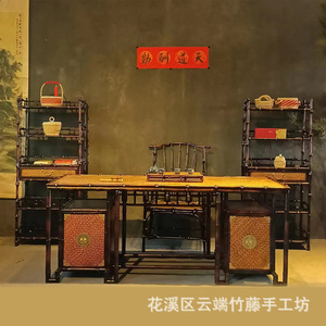 Handmade Bamboo Calligraphy Table With Key Lock Durable Writing Desk For Office Or Study Room - Product Image 4