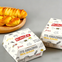 Boîte d'emballage en papier pour aliments de qualité alimentaire, personnalisée, pour poulet frit, riz, hamburgers, frites, nachos, salades, poisson et frites, à emporter